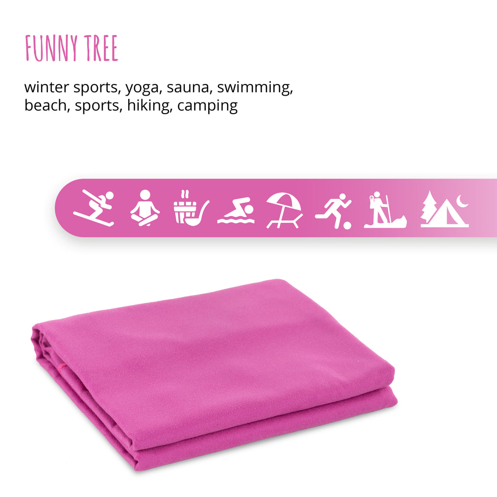 Mikrofaser Handtuch Fuchsia 40x80 cm inkl. Meshbag