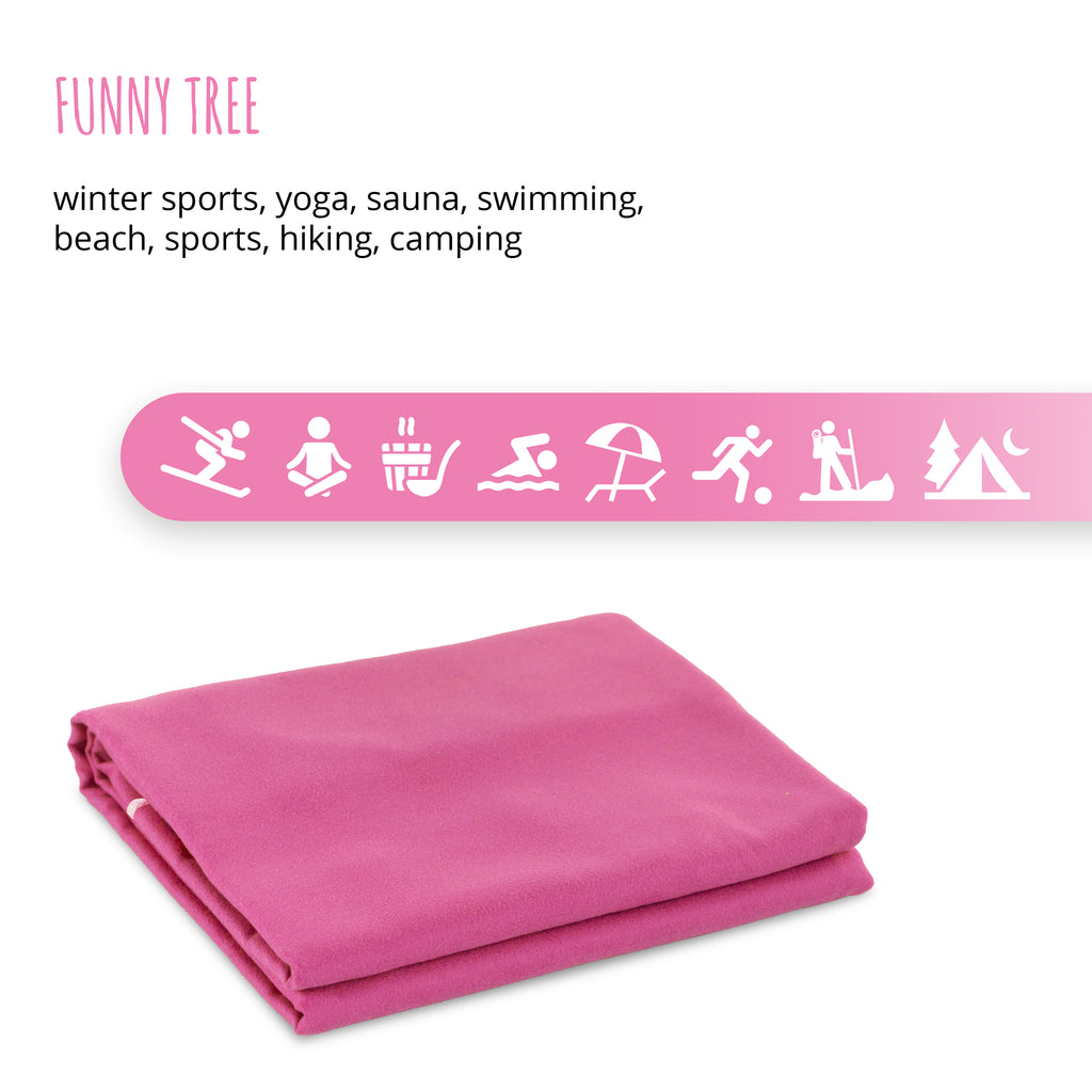 Mikrofaser Handtuch Pink 40x80 cm inkl. Meshbag