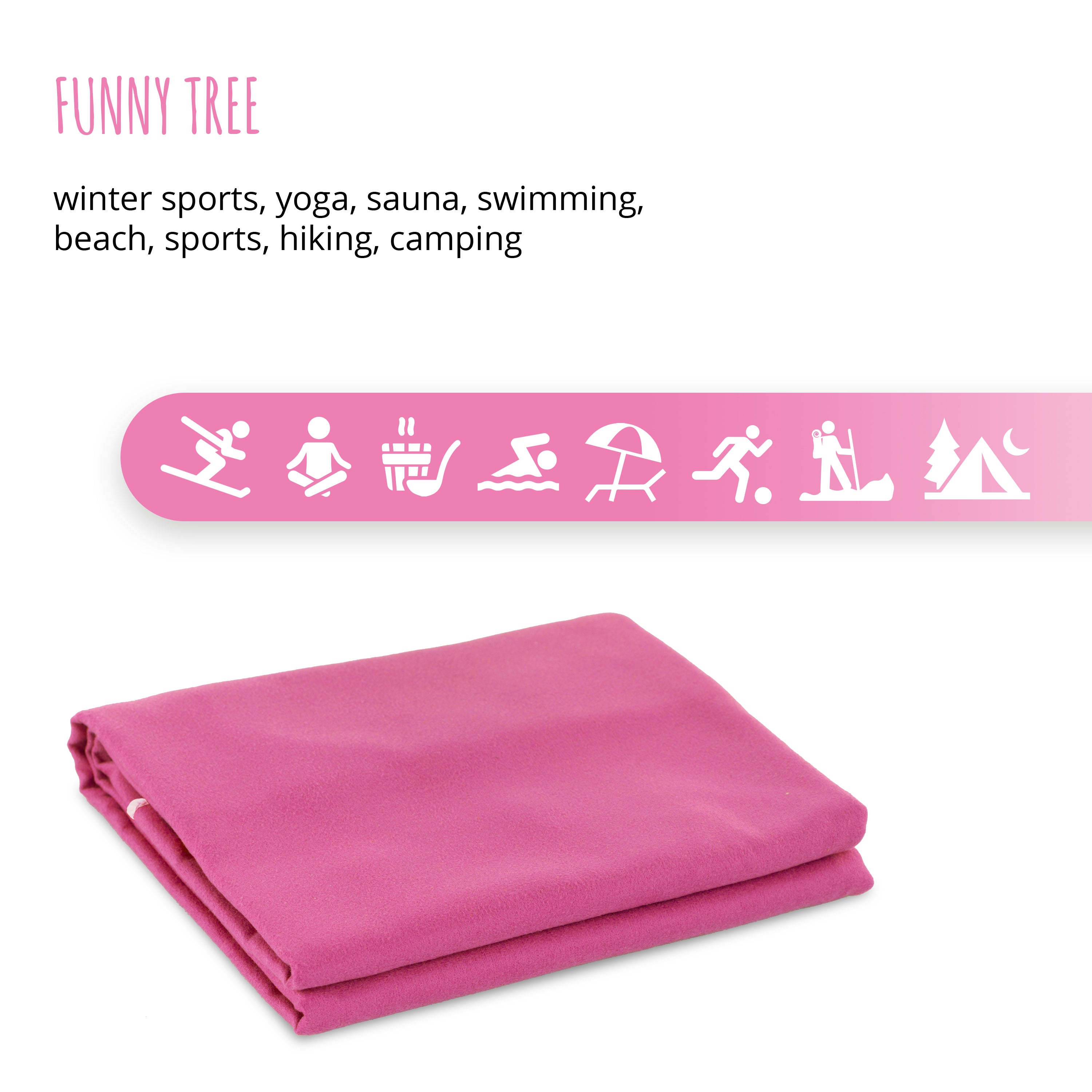 Mikrofaser Handtuch Pink 40x80 cm inkl. Meshbag