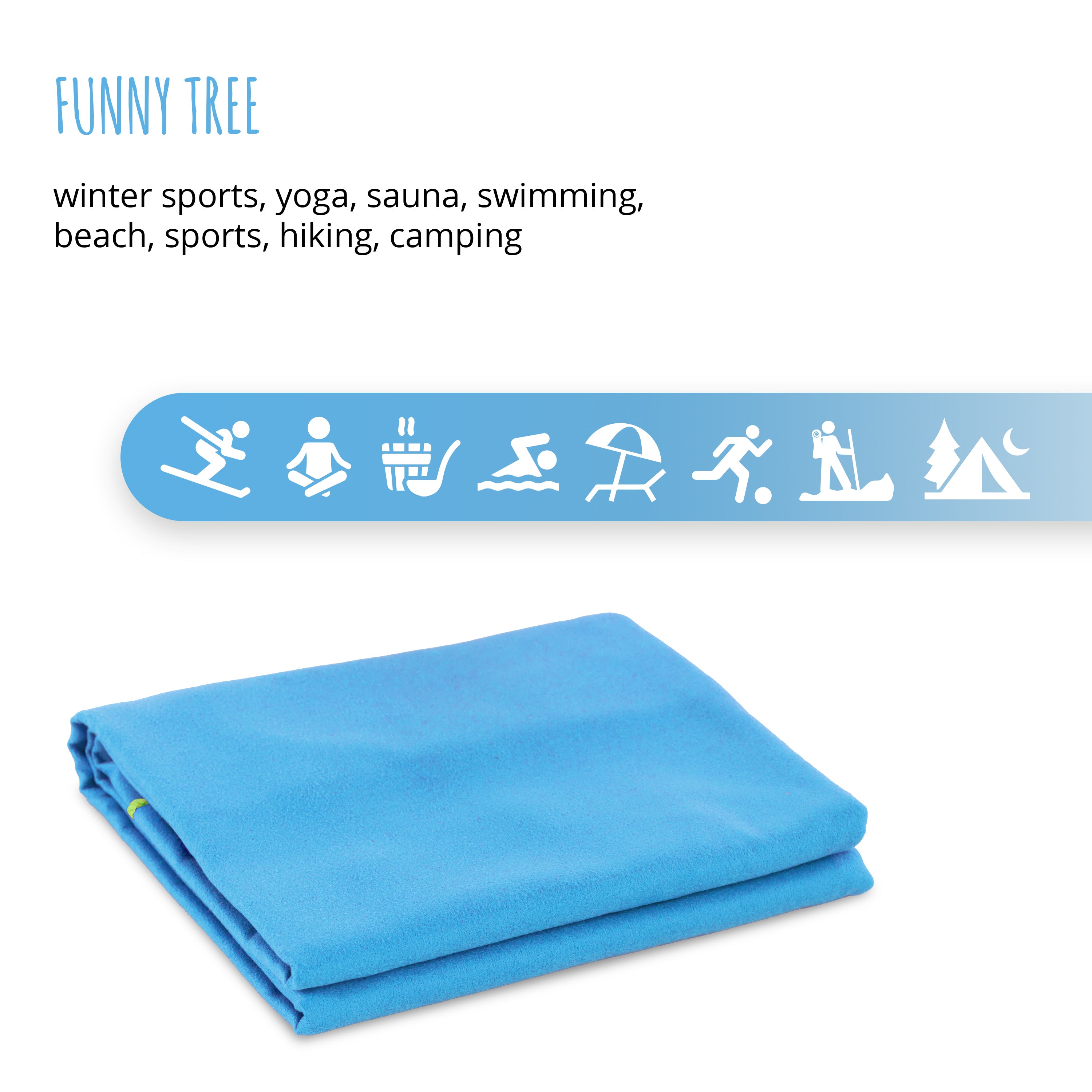Mikrofaser Handtuch Blau 40x80 cm inkl. Meshbag