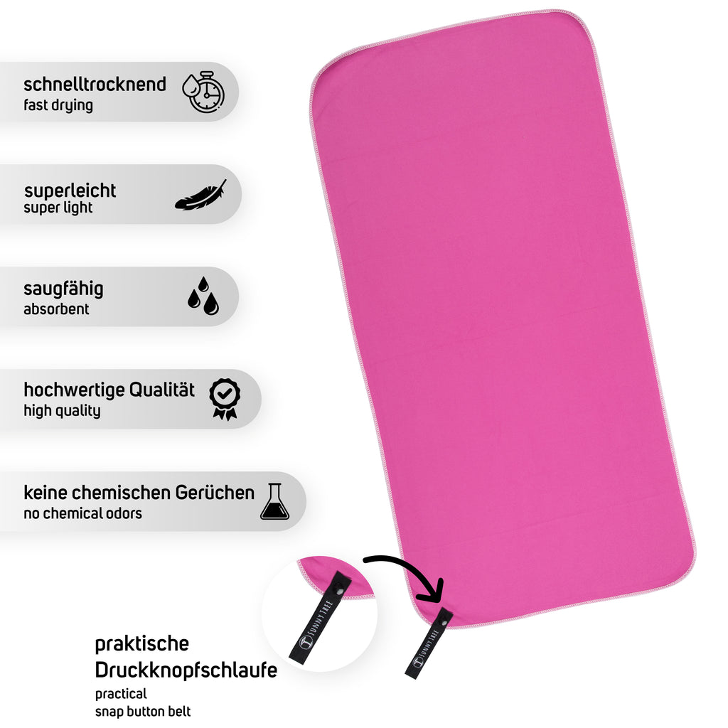 Mikrofaser Handtuch Pink 40x80 cm inkl. Meshbag