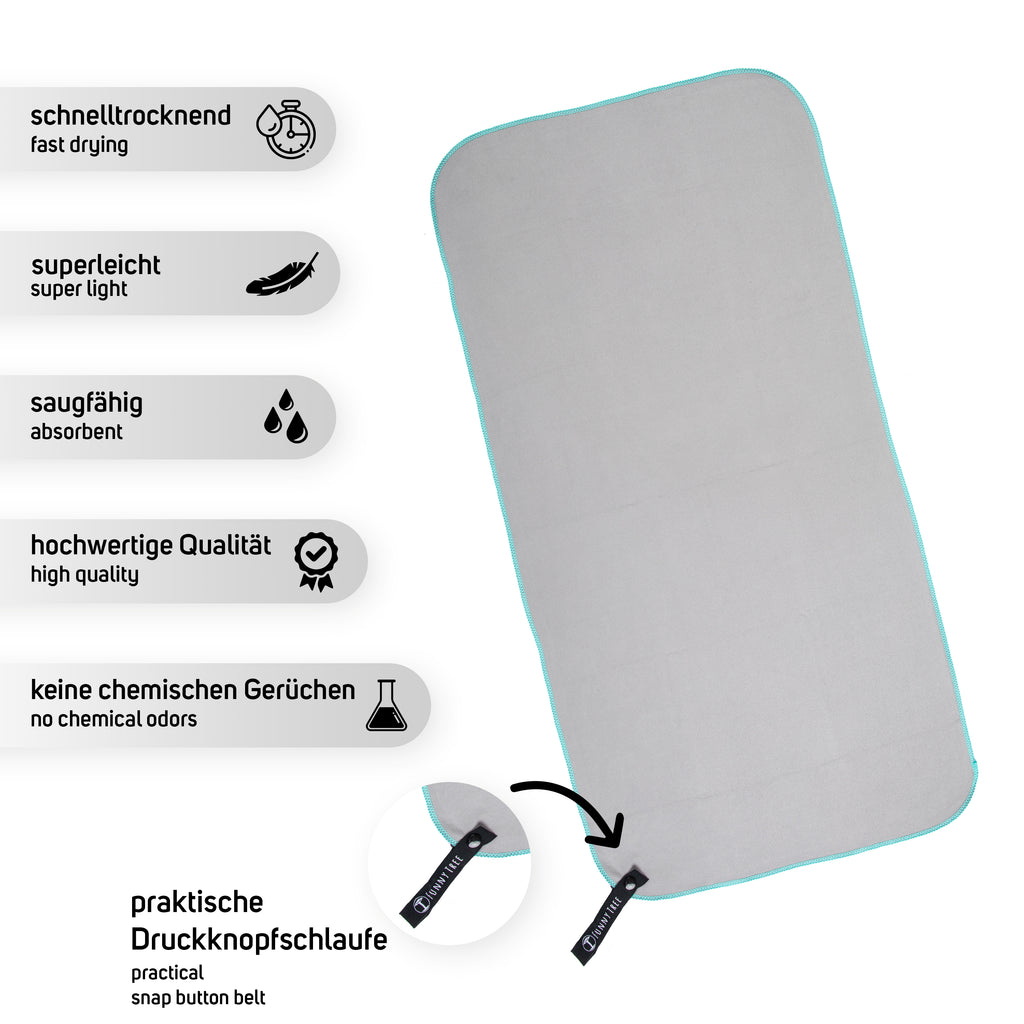 Mikrofaser Handtuch Grau 40x80 cm inkl. Meshbag