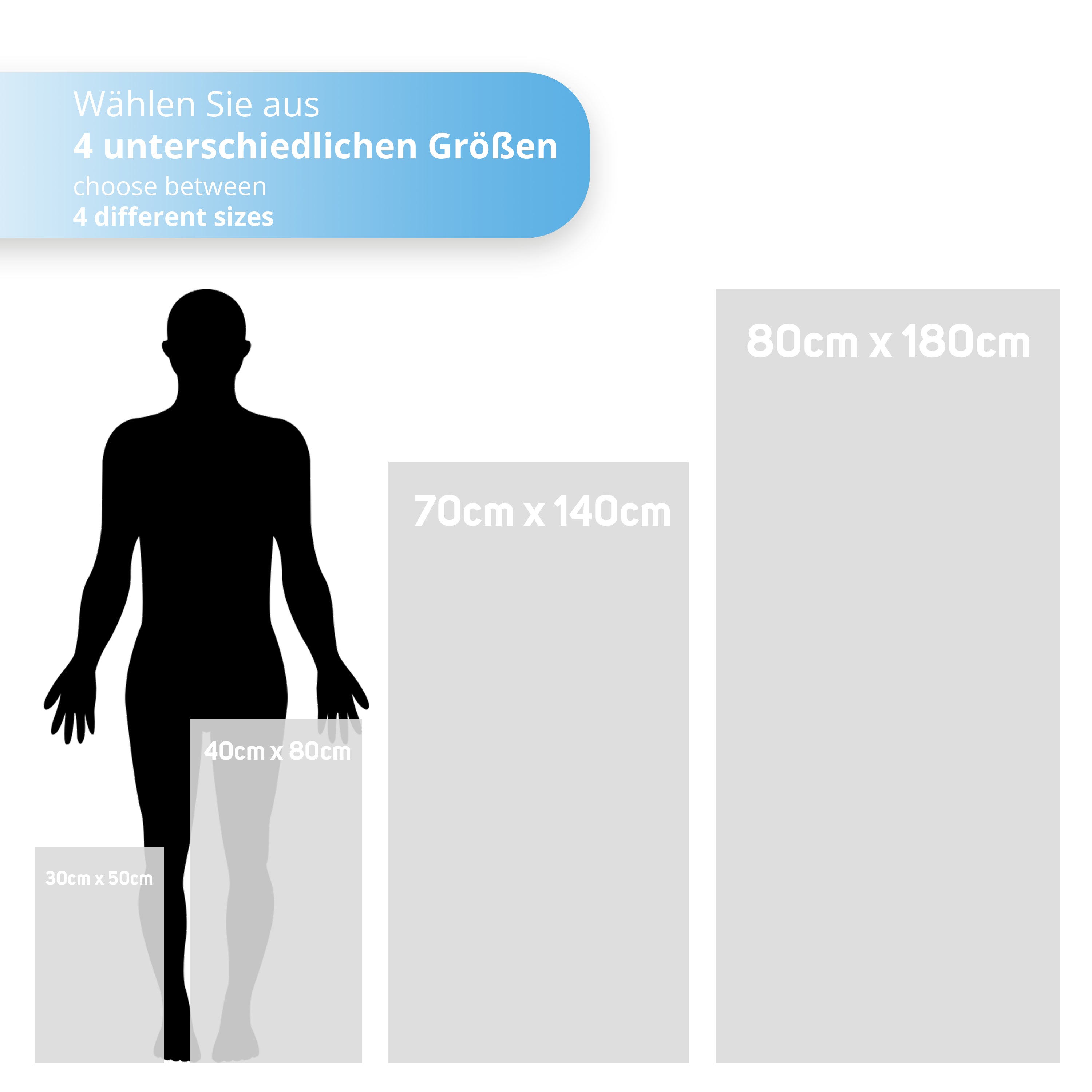 Mikrofaser Handtuch Blau 40x80 cm inkl. Meshbag