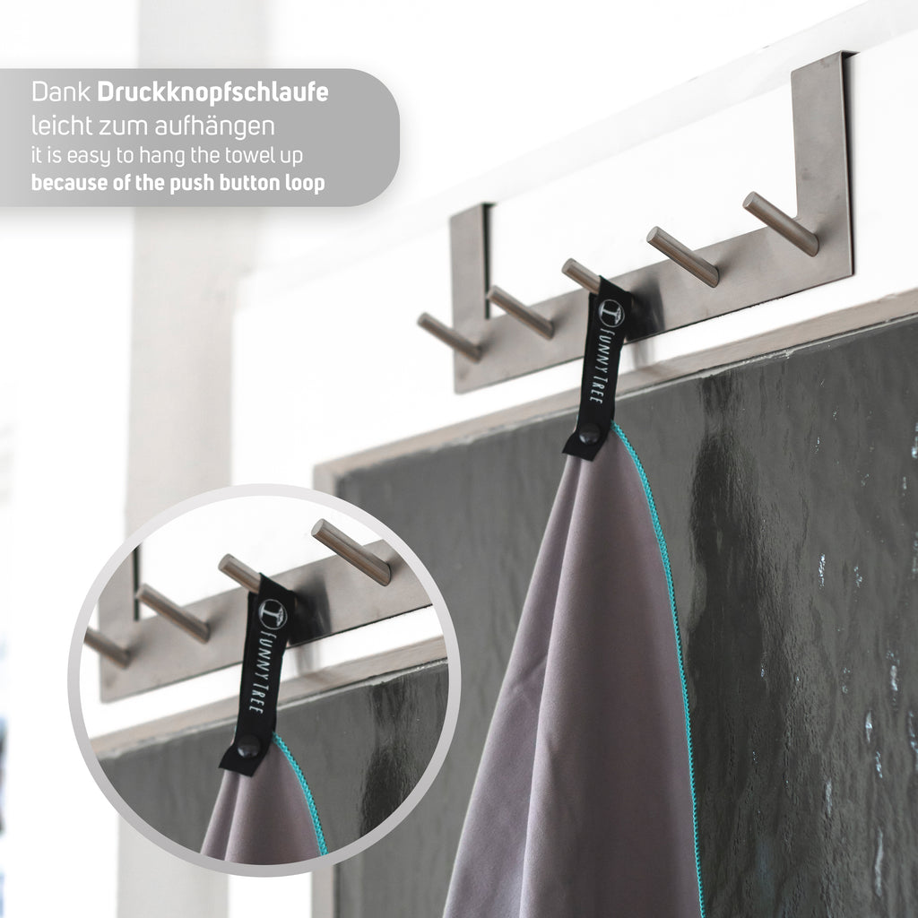 Mikrofaser Handtuch Grau 40x80 cm inkl. Meshbag
