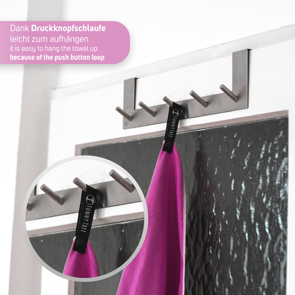 Mikrofaser Handtuch Pink 40x80 cm inkl. Meshbag