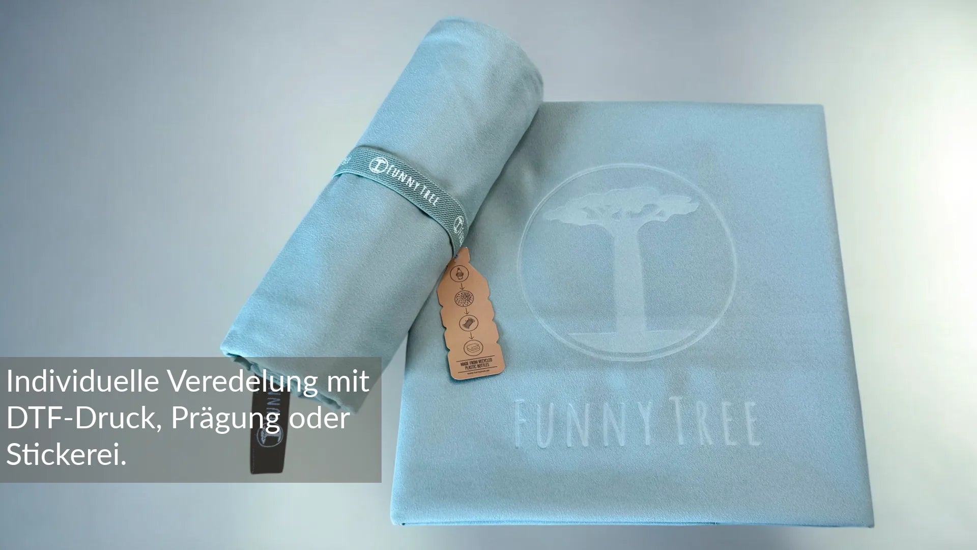 FunnyTree Mikrofaser Handtuch personalisiert mit Prägung
