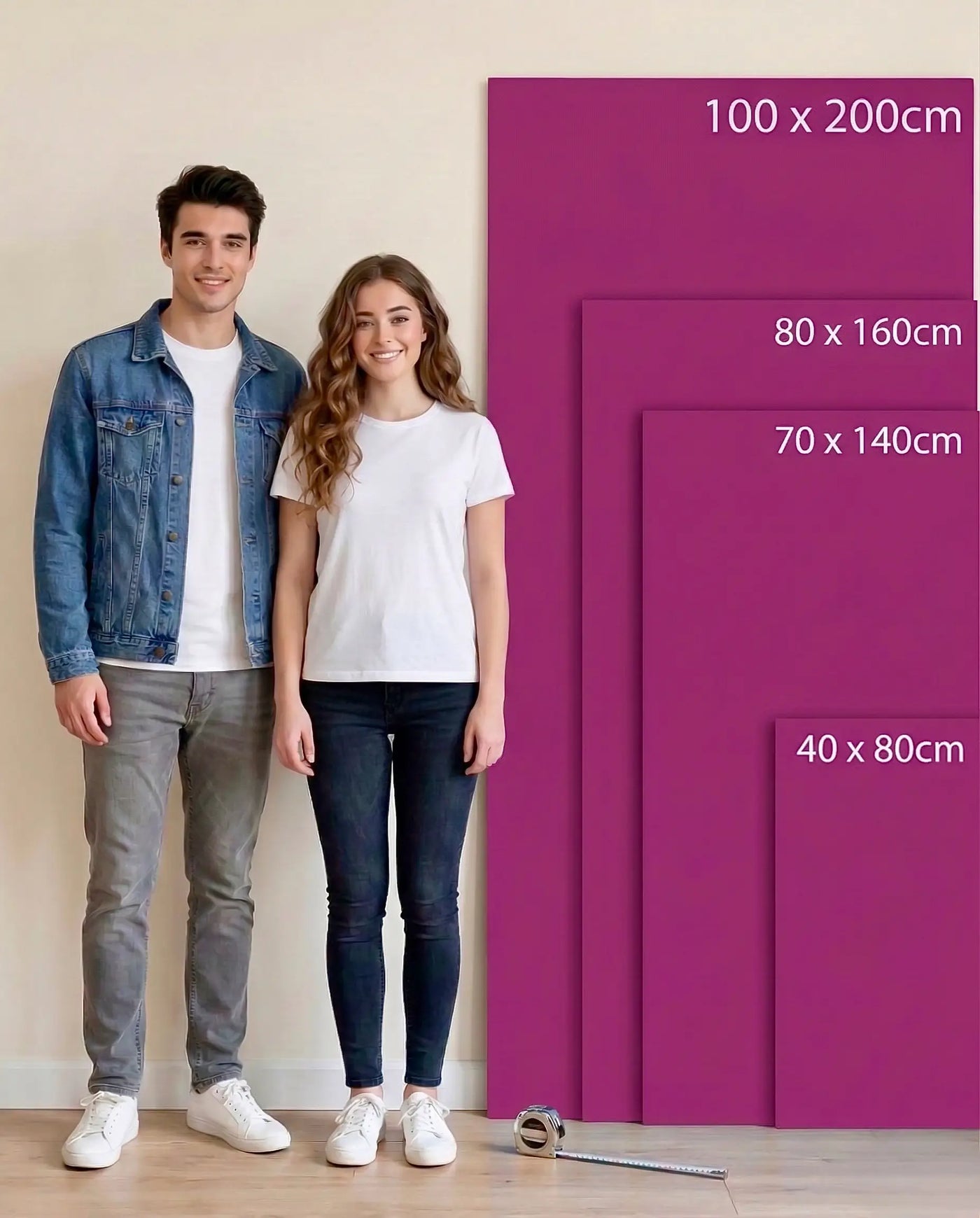 Size Guide für Nachhaltiges EcoGreen Mikrofaserhandtuch | Fuchsia