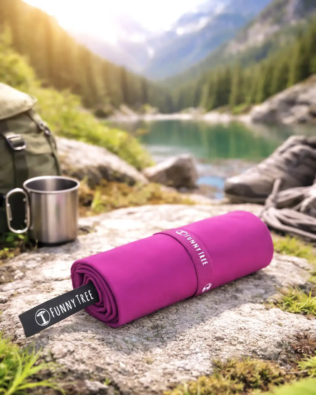 Nachhaltiges EcoGreen Mikrofaserhandtuch | Fuchsia