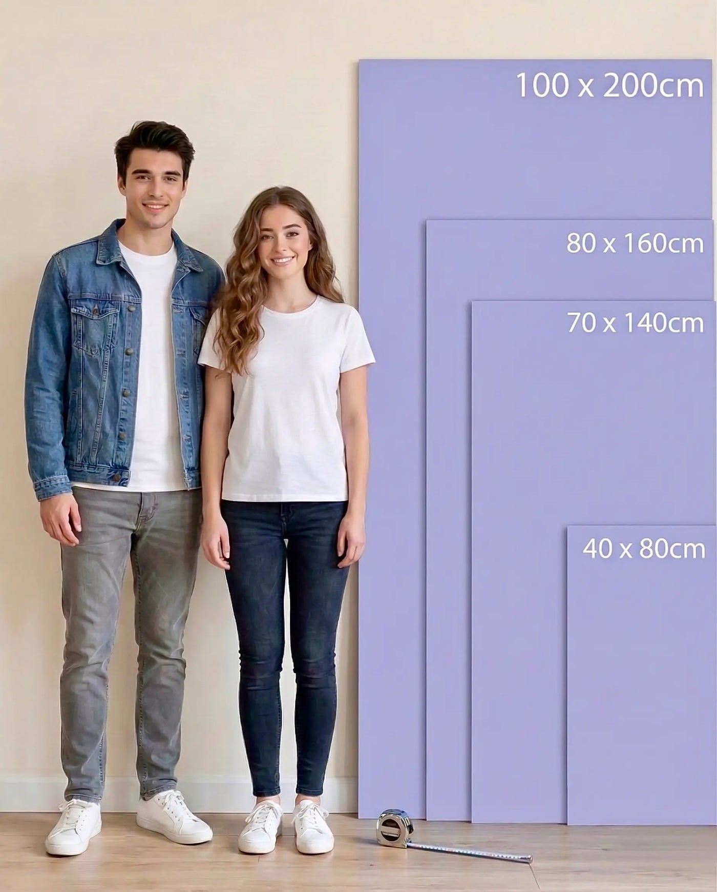 Size Guide für Nachhaltiges EcoGreen Mikrofaserhandtuch | Lavendel