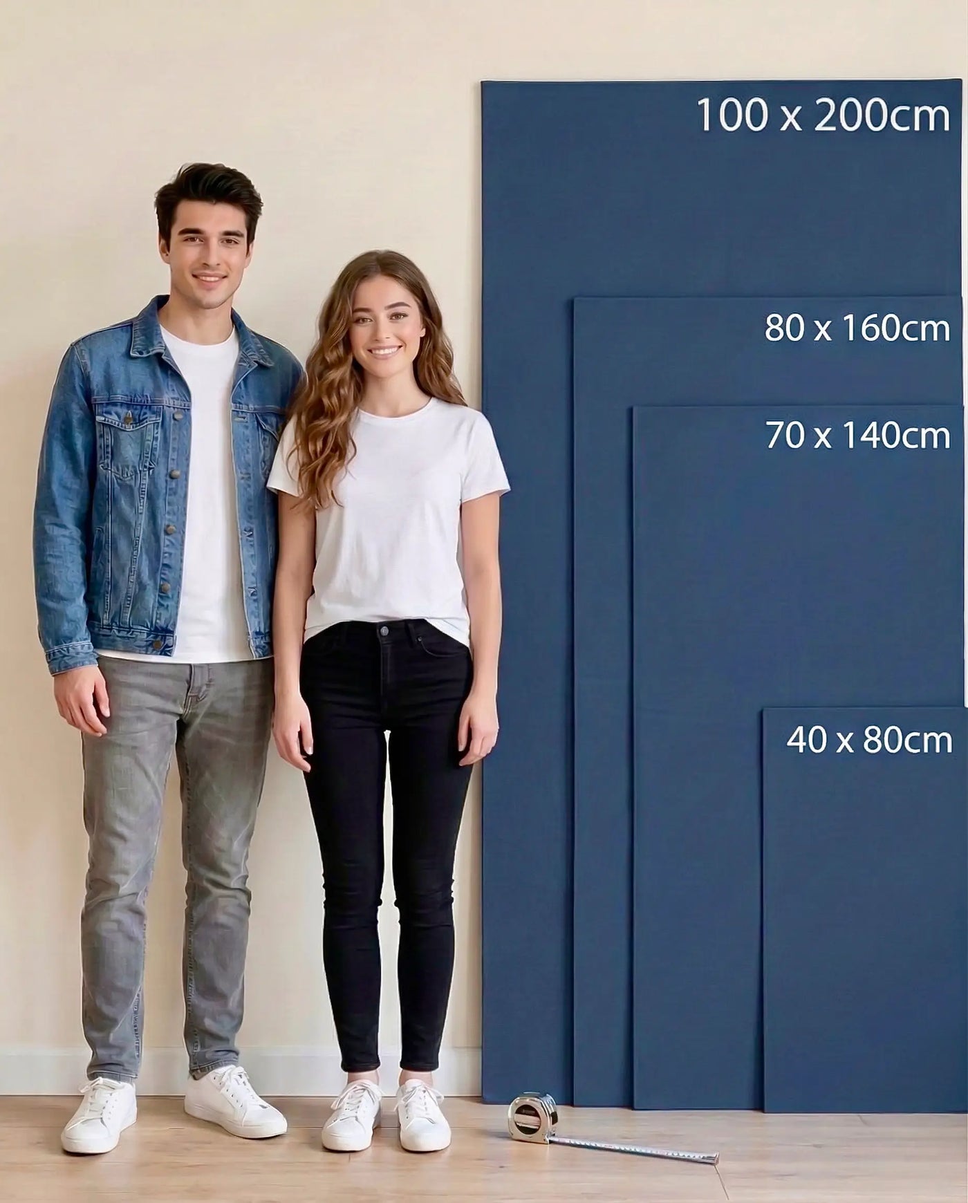 Size Guide für Nachhaltiges EcoGreen Mikrofaserhandtuch | Nachtblau