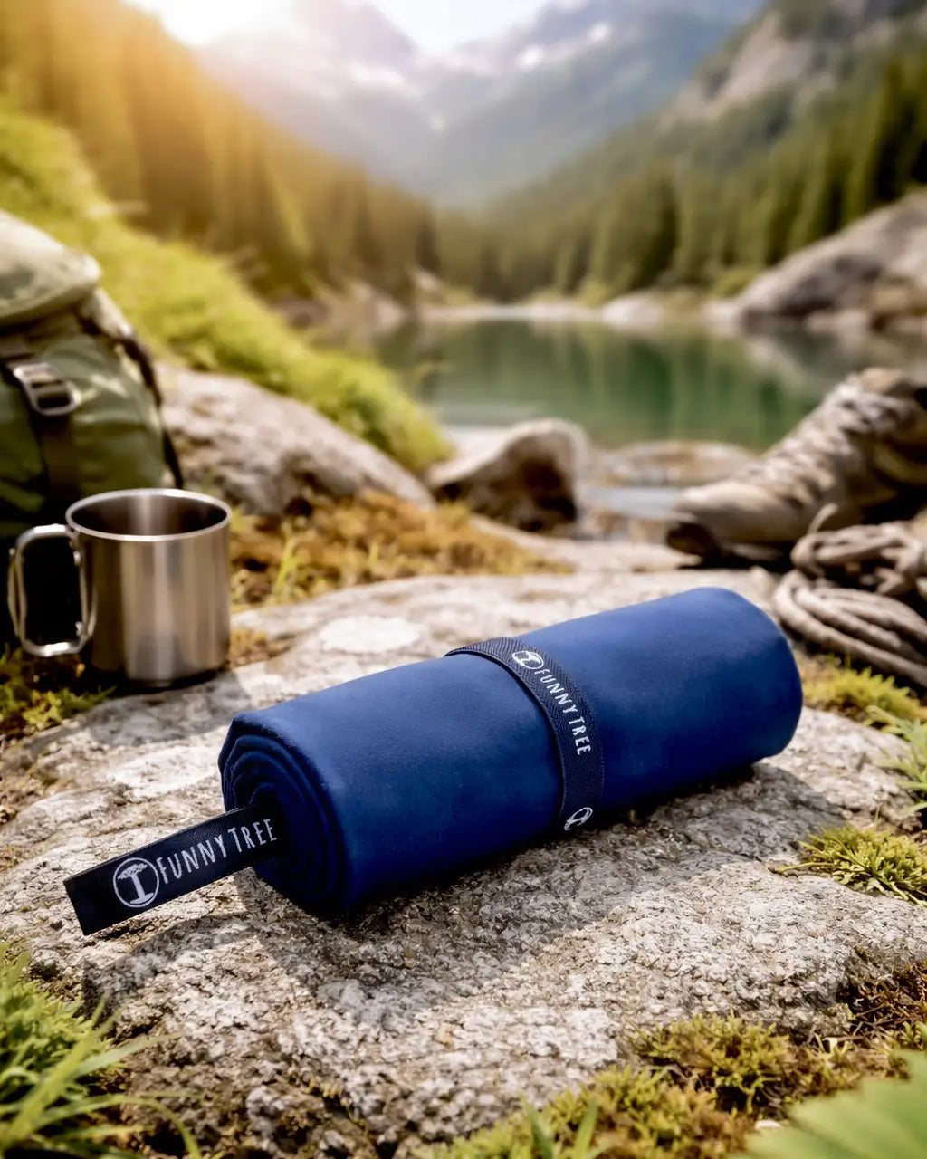 Nachhaltiges EcoGreen Mikrofaserhandtuch | Nachtblau