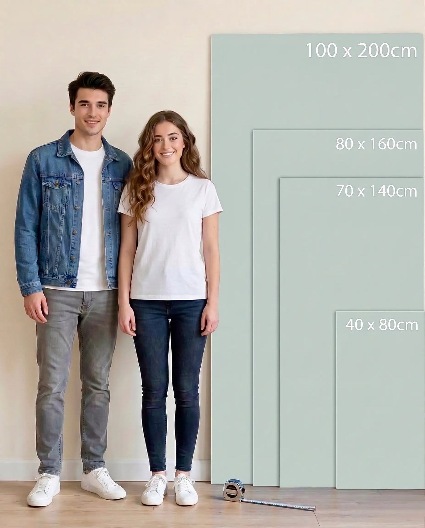 Size Guide für Nachhaltiges EcoGreen Mikrofaserhandtuch | Salbei