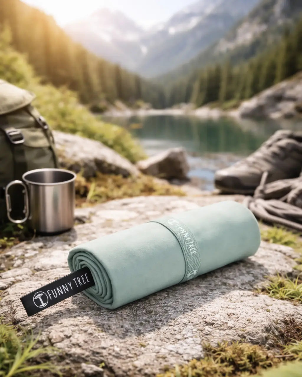 Nachhaltiges EcoGreen Mikrofaserhandtuch | Salbei