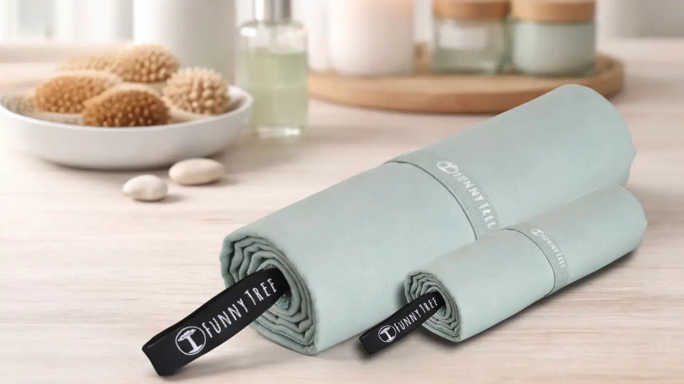 FunnyTree EcoGreen Mikrofaser Handtuch Set