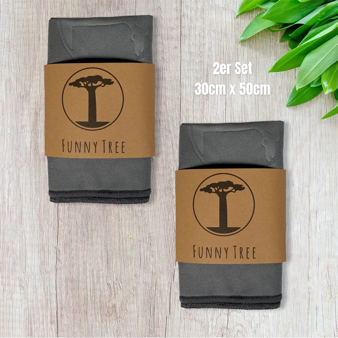 Mikrofaser Handtuch dunkelgrau | 2er Set 30x50cm