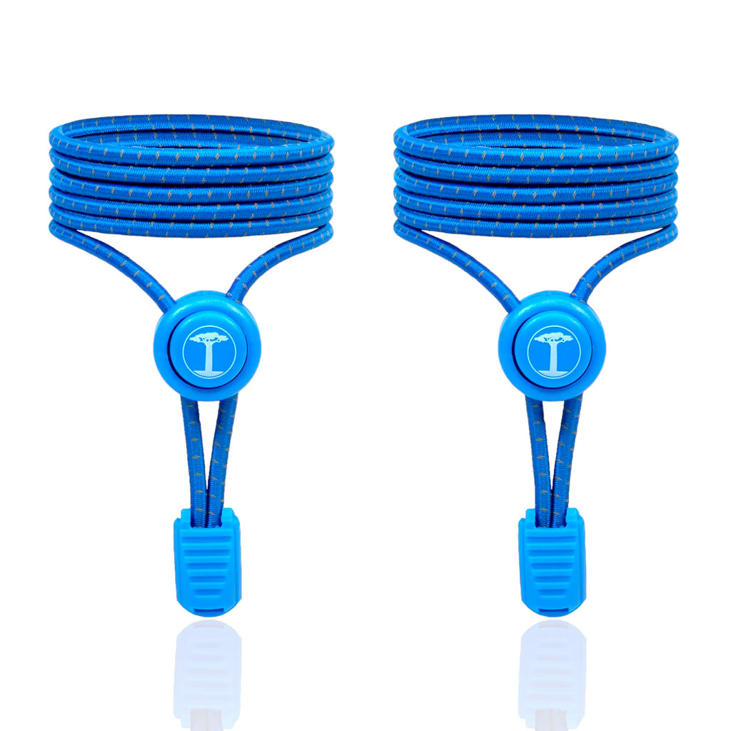 Elastische Schnürsenkel Reflective Blue – sichtbar & sicher beim Laufen