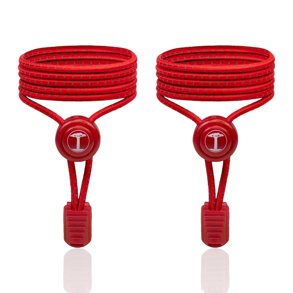Reflektierende elastische Schnürsenkel Rot – Speed Locks für Sport & Alltag