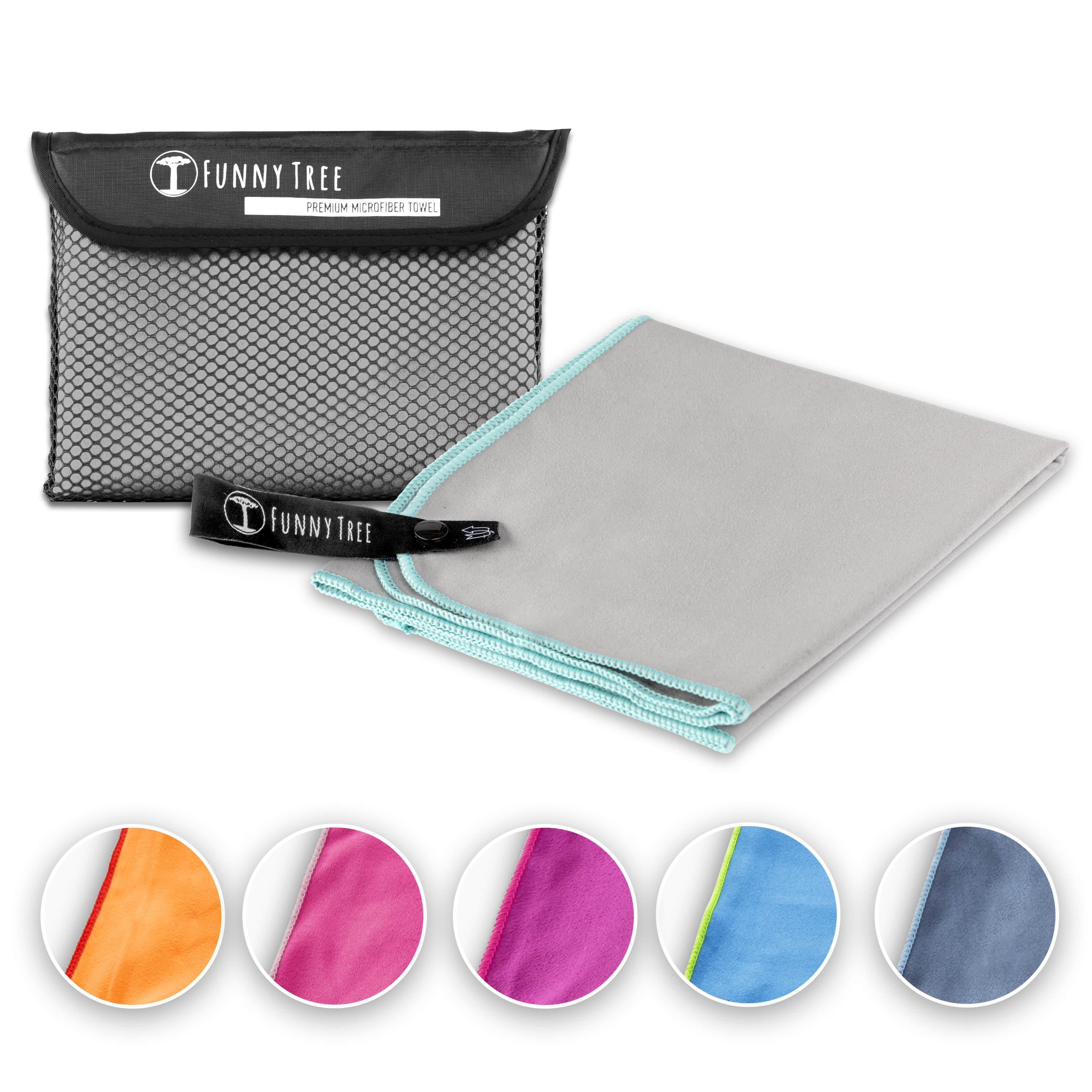 Mikrofaser Handtuch | 40x80cm | flacher Meshbag