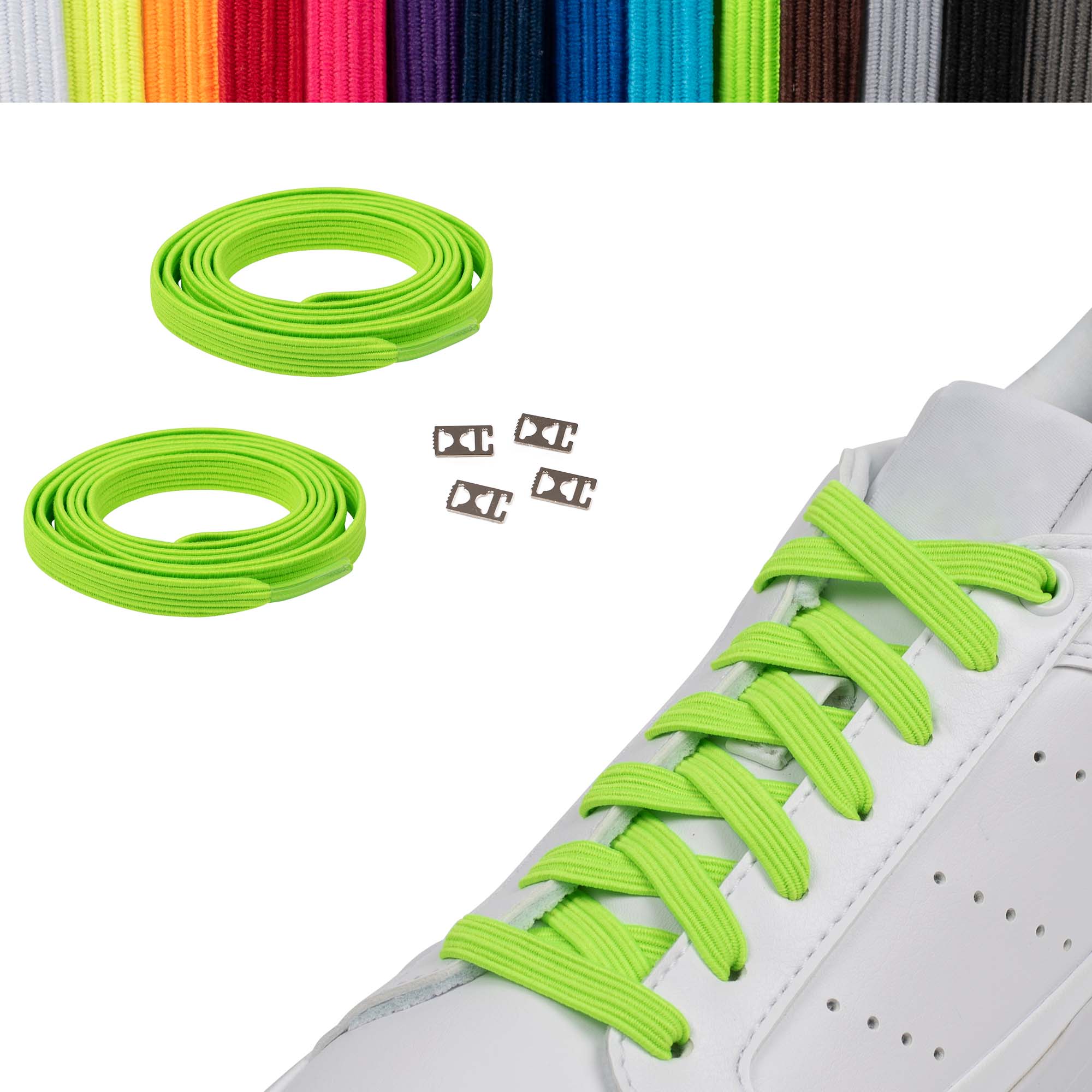funnytree-elastische-schnuersenkel-speed-locks-casual-neon-green