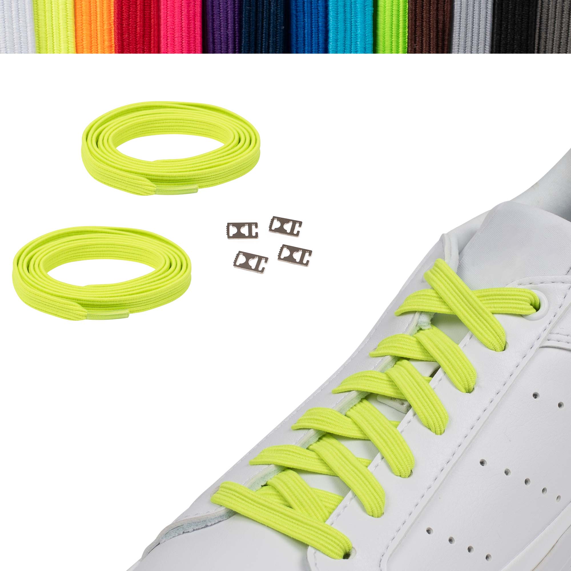 funnytree-elastische-schnuersenkel-speed-locks-casual-neon-yellow