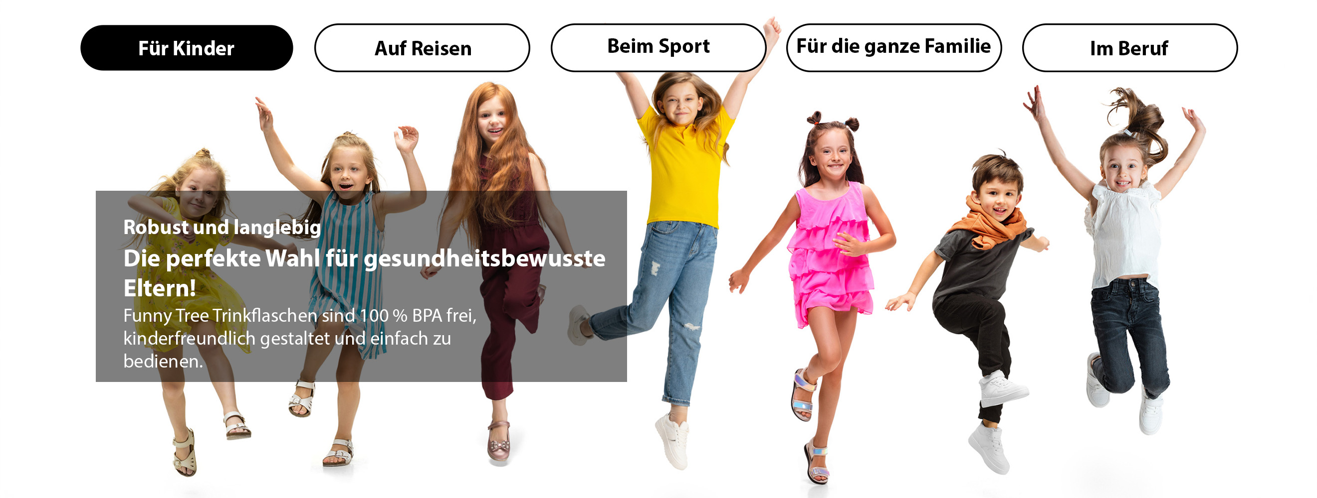 Funny-Tree: Farbenfrohe BPA-freie Tritan-Trinkflaschen Bunte Funny-Tree BPA-freie Tritan-Trinkflaschen