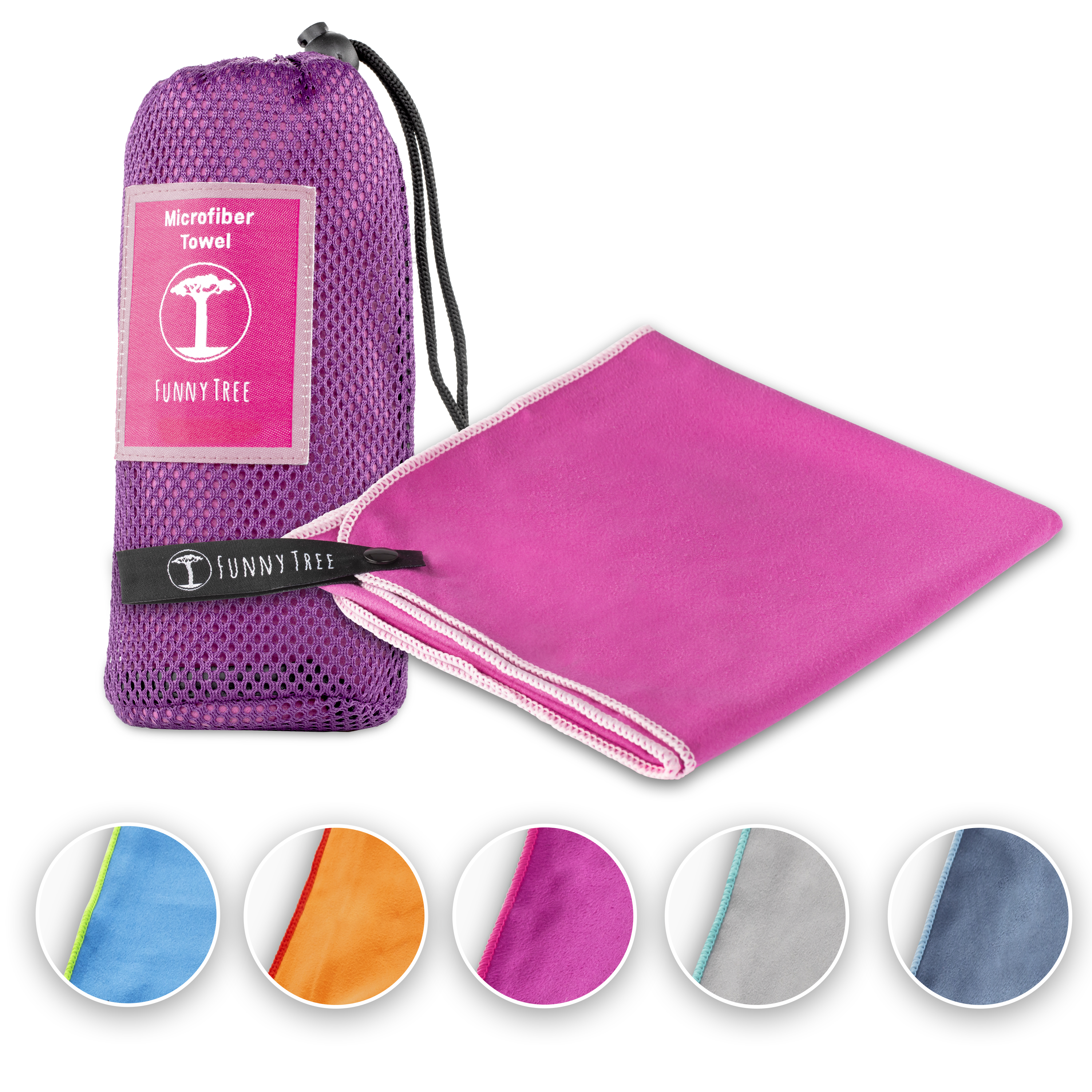 Mikrofaser Handtuch | 40x80cm | runder Meshbag